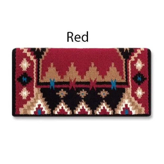 Mayatex Enchanted Pines 38x34 red wool saddle blanket with Navajo pattern on Tampa Home & Garden Store