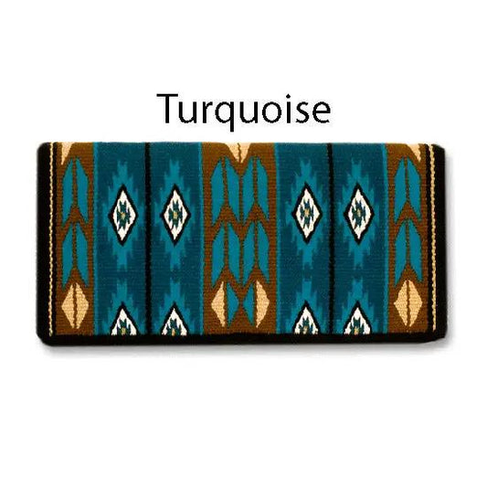 Wool saddle blanket Mayatex 1466-2 Flying Eagle turquoise brown geometric pattern on Tampa Home & Garden Store