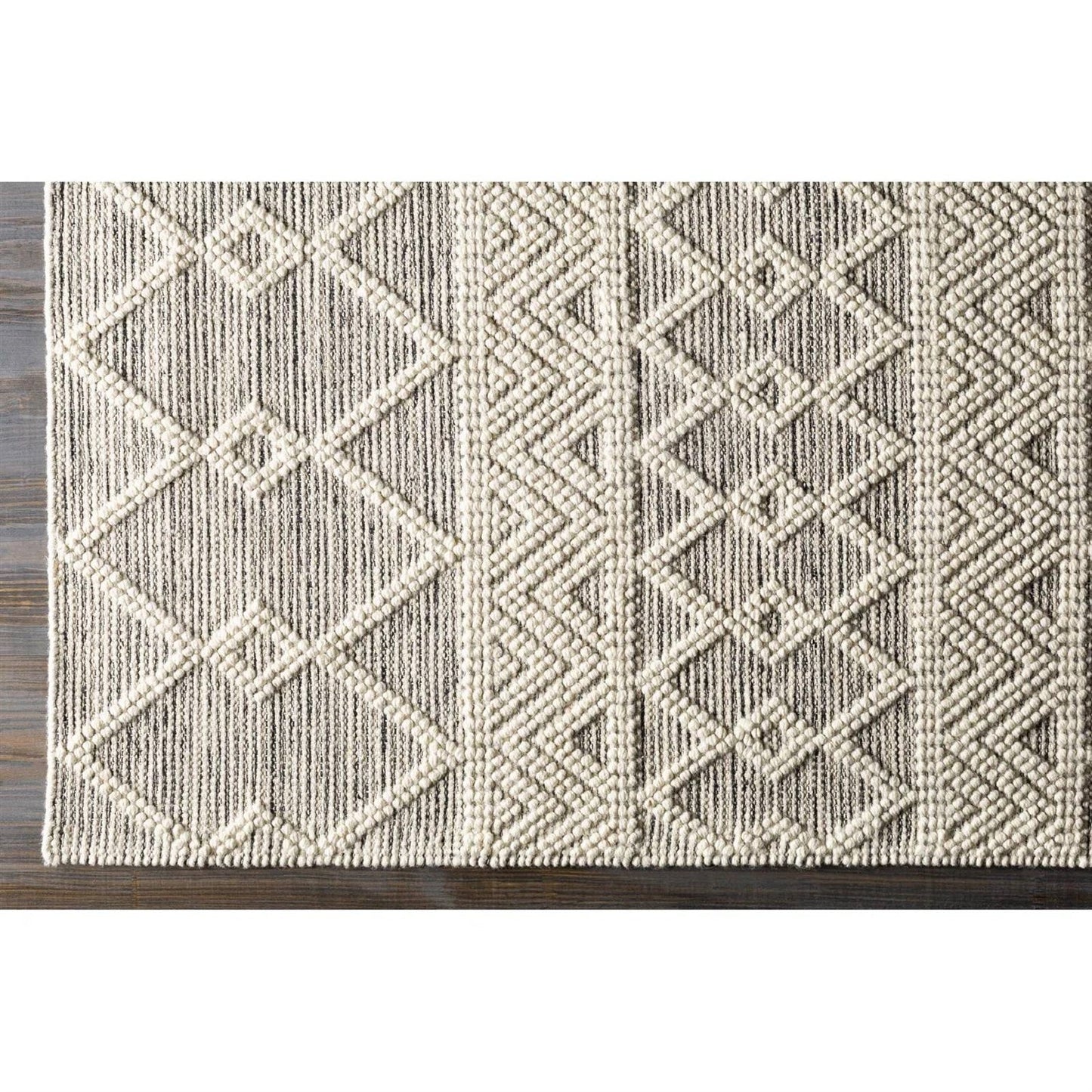 Alfombra de área estilo persa tejida a mano de 2 x 3 pies, mezcla de lana, gris, beige, marfil