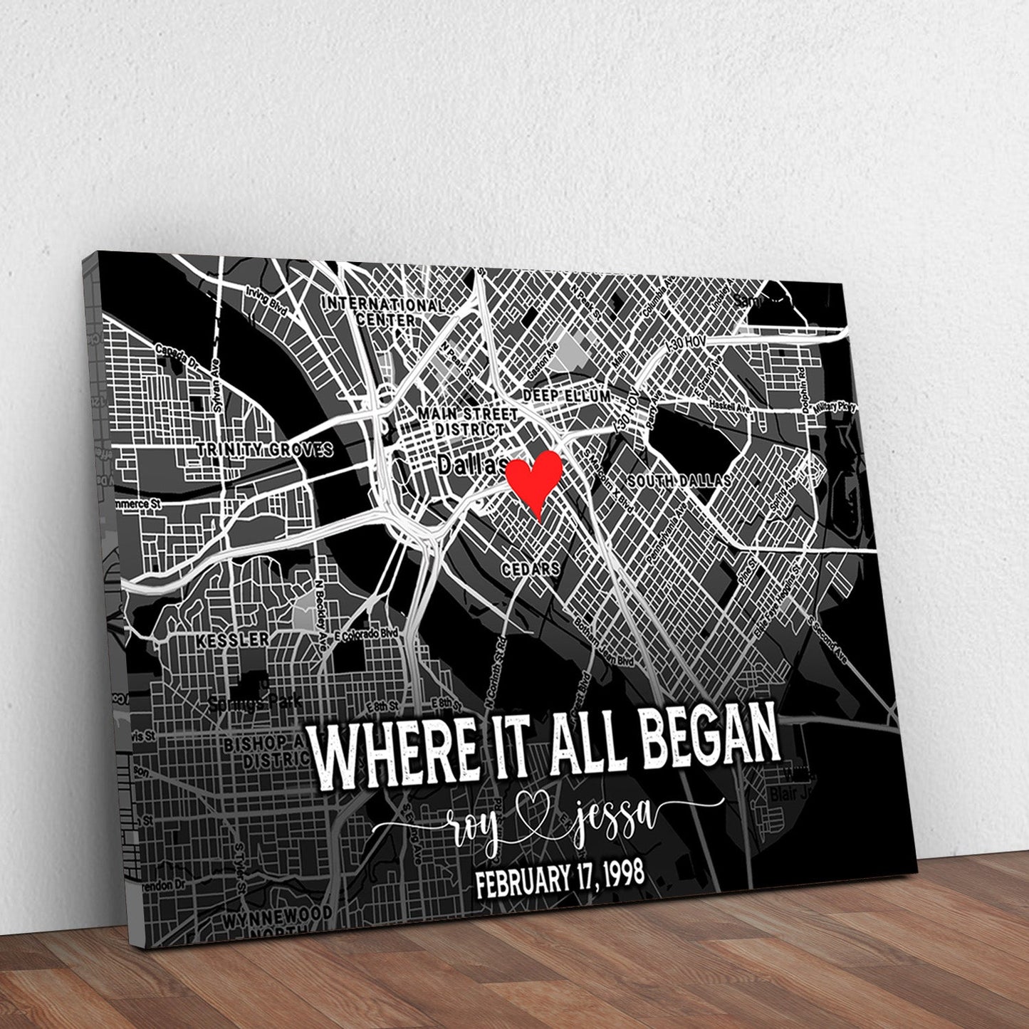 Custom Couple Street Map Wall Art
