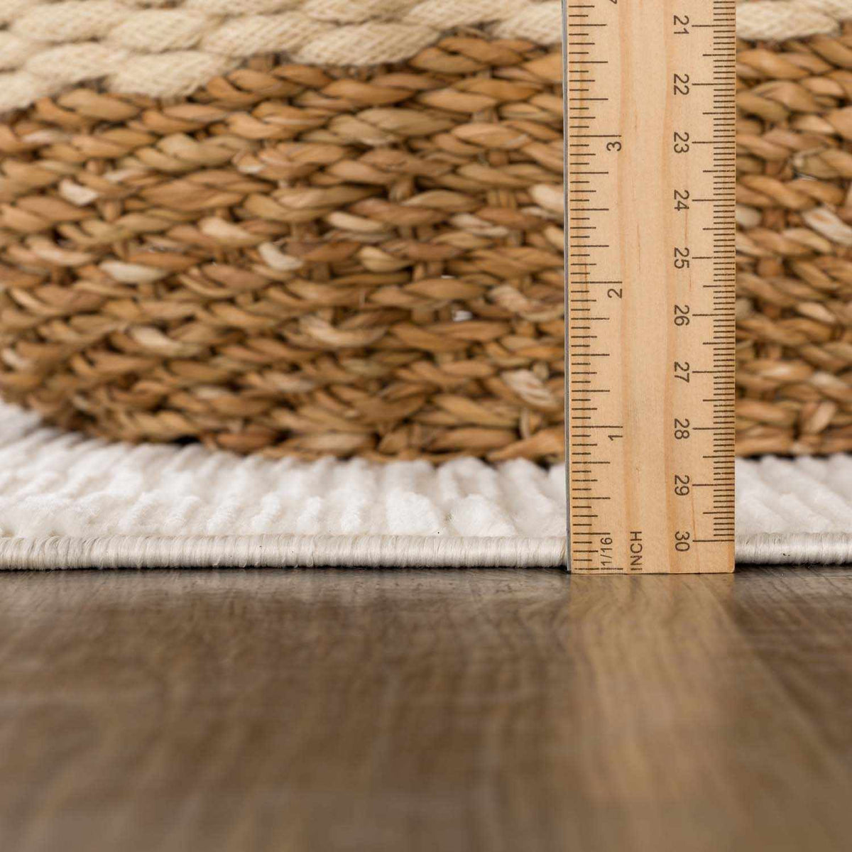 Truls 3D Checkered Washable Rug Bone natural woven texture by Boutique Rugs on Tampa Home & Garden Store
