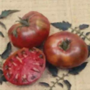 Cherokee Purple heirloom tomato trio with sliced interior on Tampa Home & Garden Store