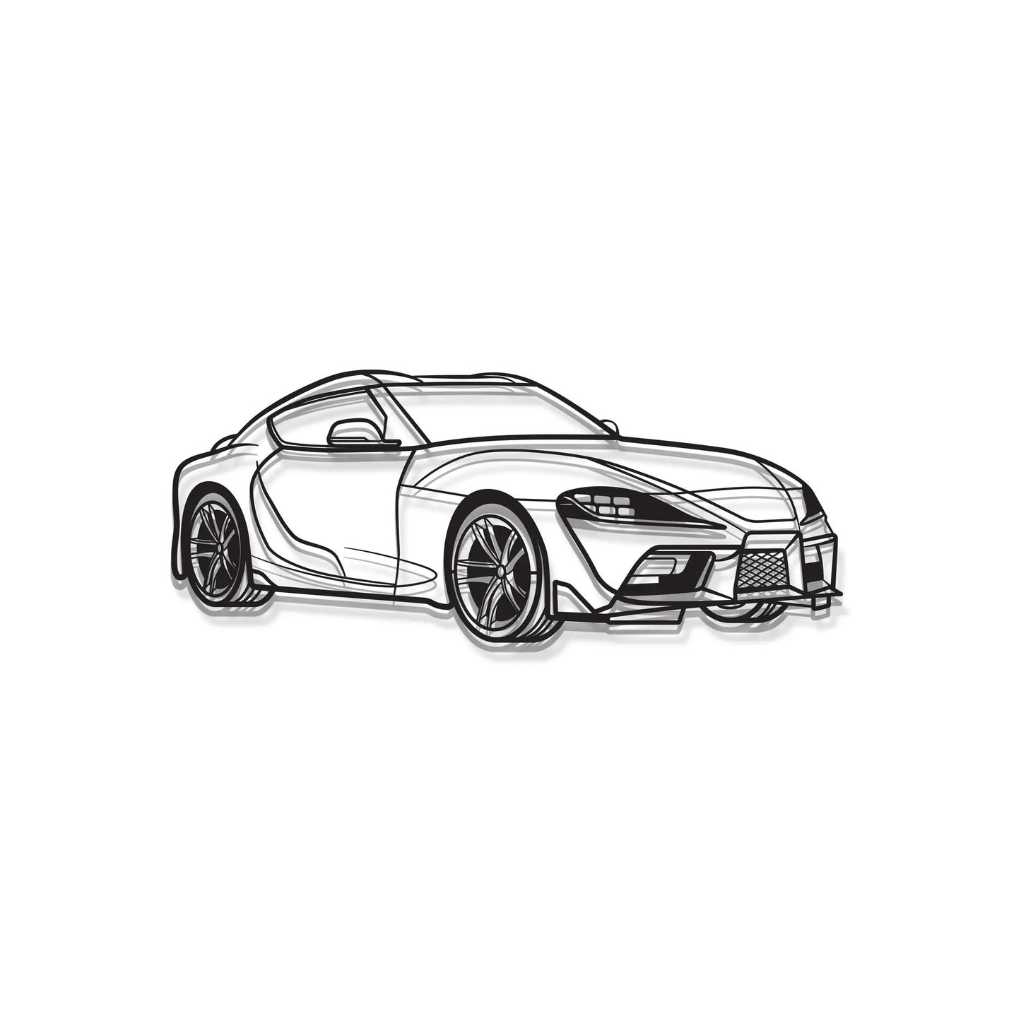 Supra MK5 Perspective Metal Car Wall Art by Modello Turbo, line art sketch on Tampa Home & Garden Store