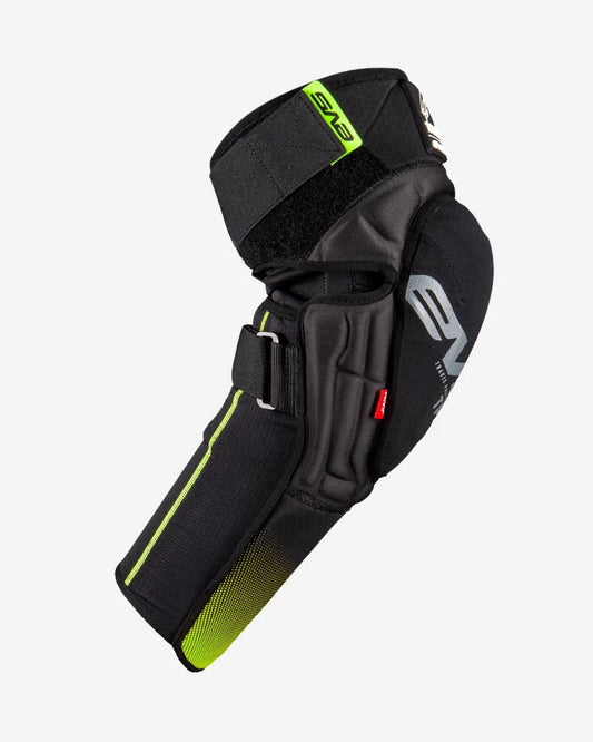 TP199 Knee Guard Youth RMF Tech by EVS Sports, black with neon lime accents, adjustable strap on Tampa Home & Garden Store
