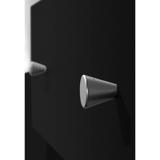 Contemporary black 3-drawer chest close-up of a metal cylindrical drawer knob on Tampa Home & Garden Store