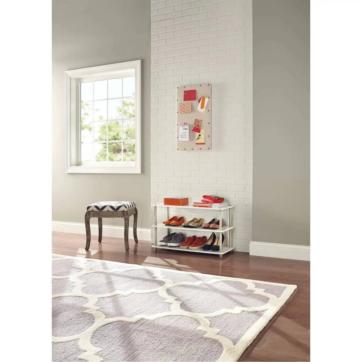 White 3-Shelf Modern Shoe Rack - Holds up to 12 Pair of Shoes - Tampa Home & Garden Store