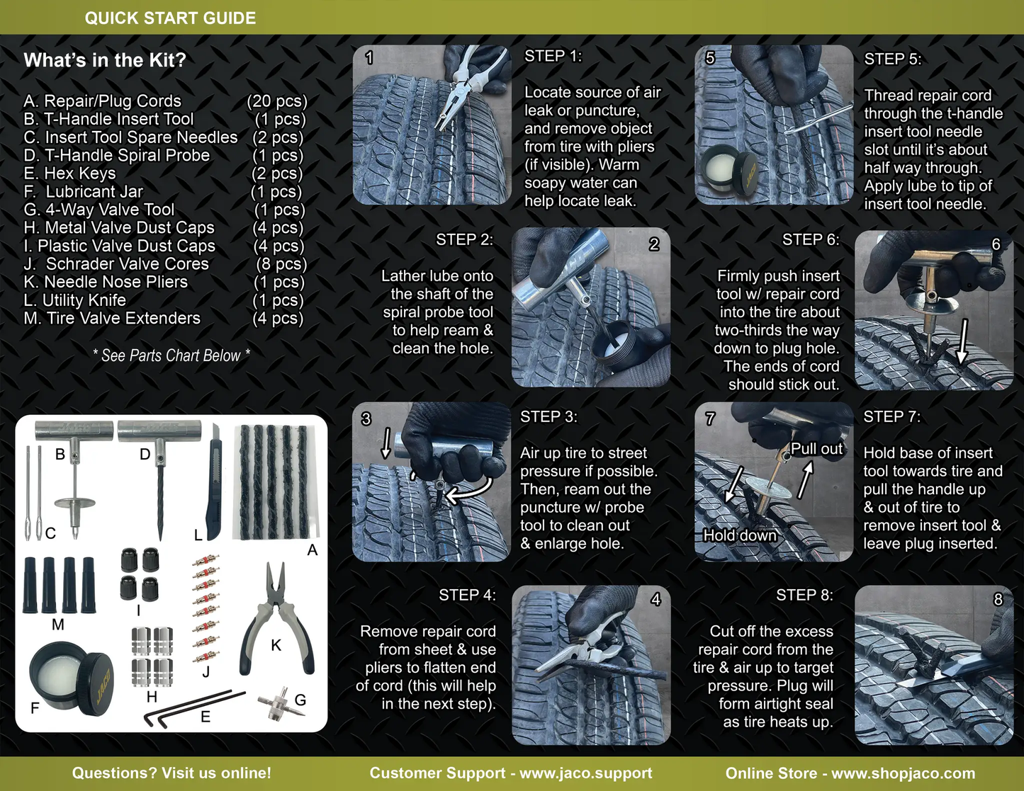 TRX-50 Heavy Duty Tire Repair Kit (50 pcs) - Tampa Home & Garden Store