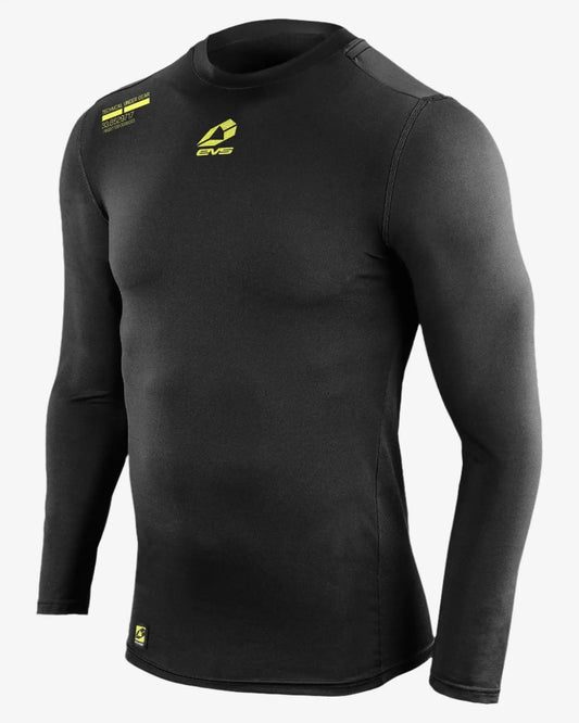 TUG Long Sleeve Base Layer black shirt with neon EVS logo; 4 Way Stretch undergear on Tampa Home & Garden Store