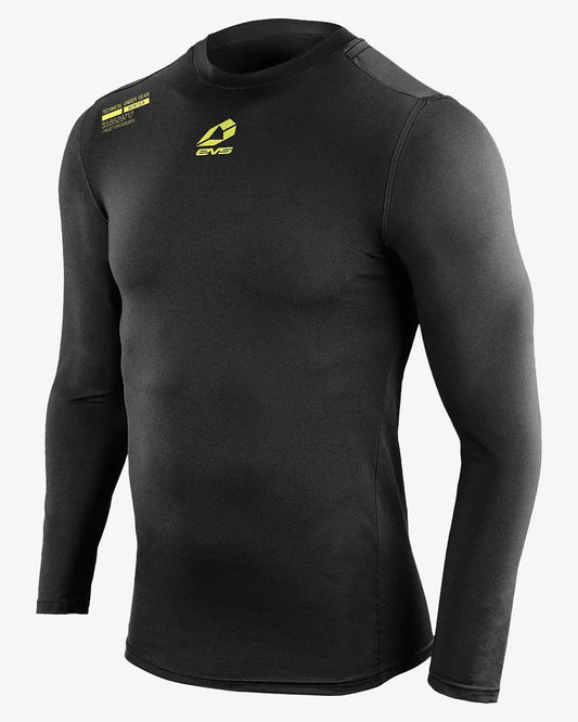 TUG Long Sleeve Winter base layer in black with neon yellow EVS logo on chest on Tampa Home & Garden Store