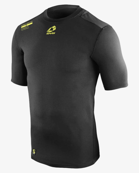 EVS Tug Short Sleeve Underlayer black with neon yellow logo on chest on Tampa Home & Garden Store