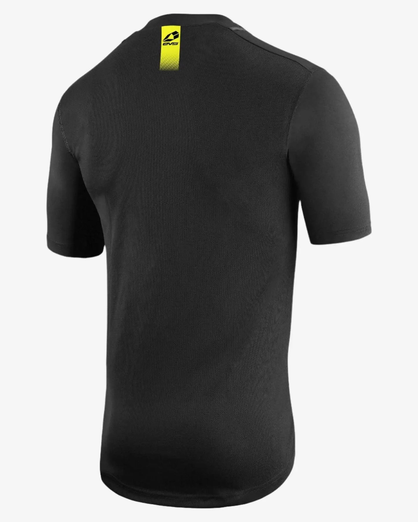 Tug Short Sleeve Underlayer black EVS Sports activewear with yellow neck tag on Tampa Home & Garden Store