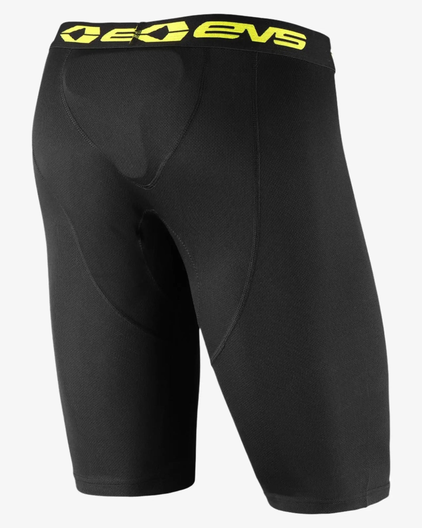 TUG Vented Compression Shorts black with neon yellow EVS waistband logo on Tampa Home & Garden Store