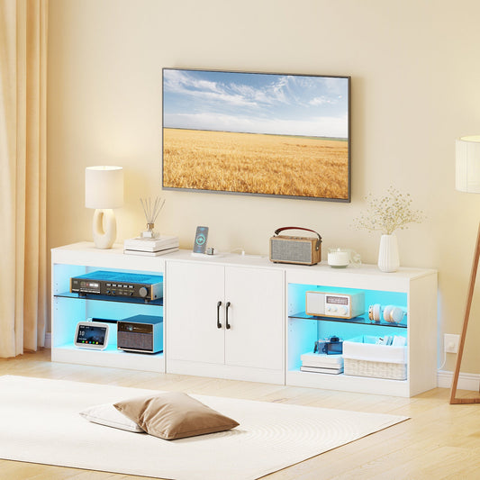 TV Stand for TVs up to 85 Inches LED Entertainment Center with Power Outlets - Tampa Home & Garden Store