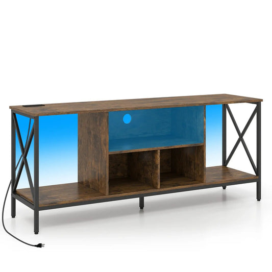 TV Stand with LED Lights for 65 Inch TV and USB