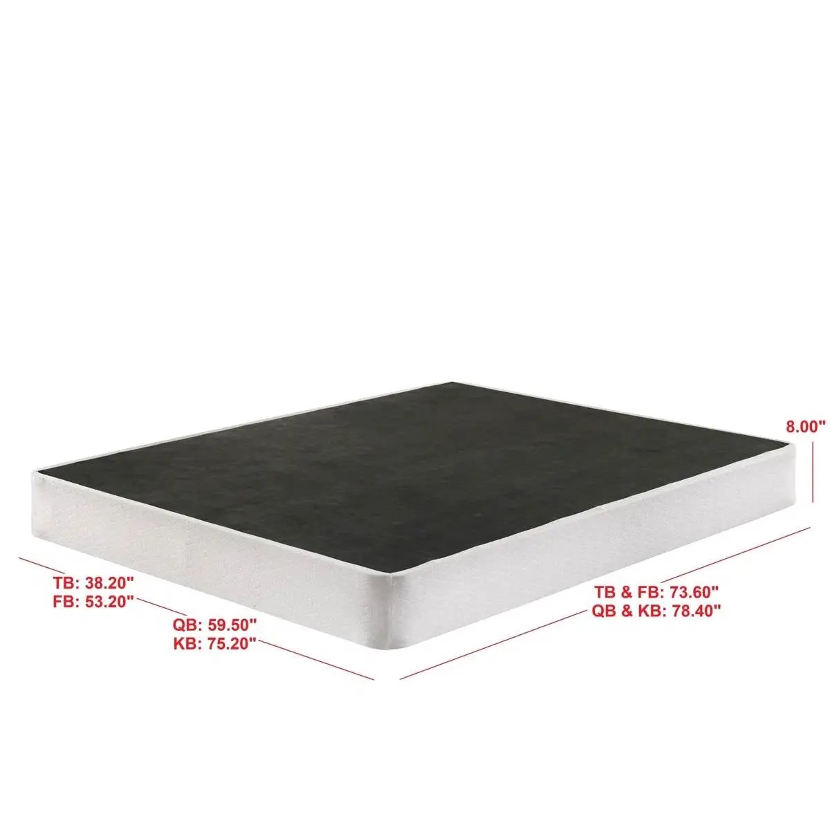 Twin size 8-inch Metal Frame Box-Spring Mattress Foundation with Cover - Tampa Home & Garden Store