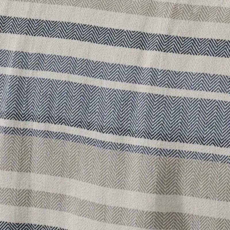 Twin size Navy Blue Tan Cream Chevron Stripe Lightweight Cotton Blanket - Tampa Home & Garden Store