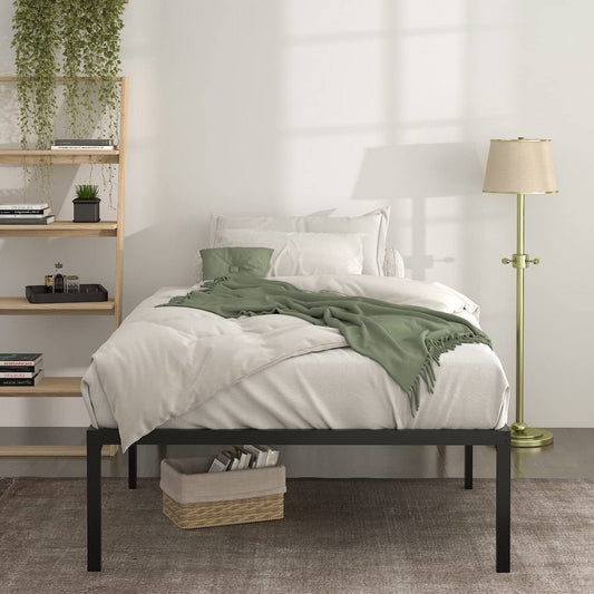 Twin 18-inch High Metal Platform Bed Frame with Under-bed Storage Space - Tampa Home & Garden Store