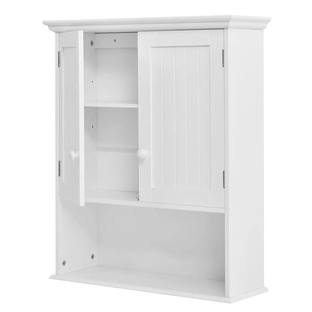 White Wall Mount Bathroom Cabinet with Storage Shelf - Tampa Home & Garden Store