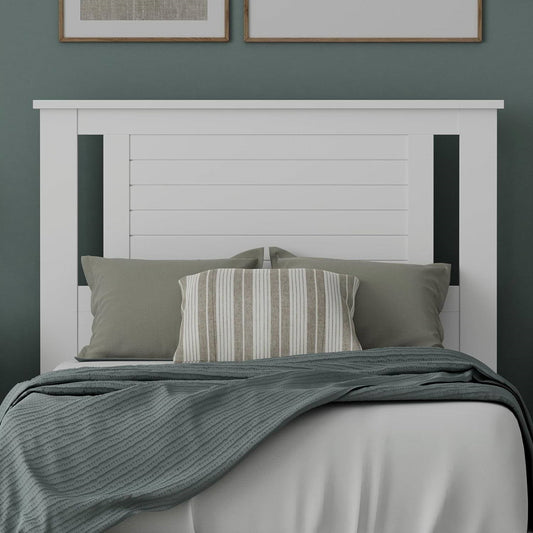 Twin Size Farmhouse Solid Wood Slatted Headboard in White Finish - Tampa Home & Garden Store