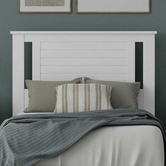 Twin Size Farmhouse Solid Wood Slatted Headboard White finish by HomePacific on Tampa Home & Garden Store