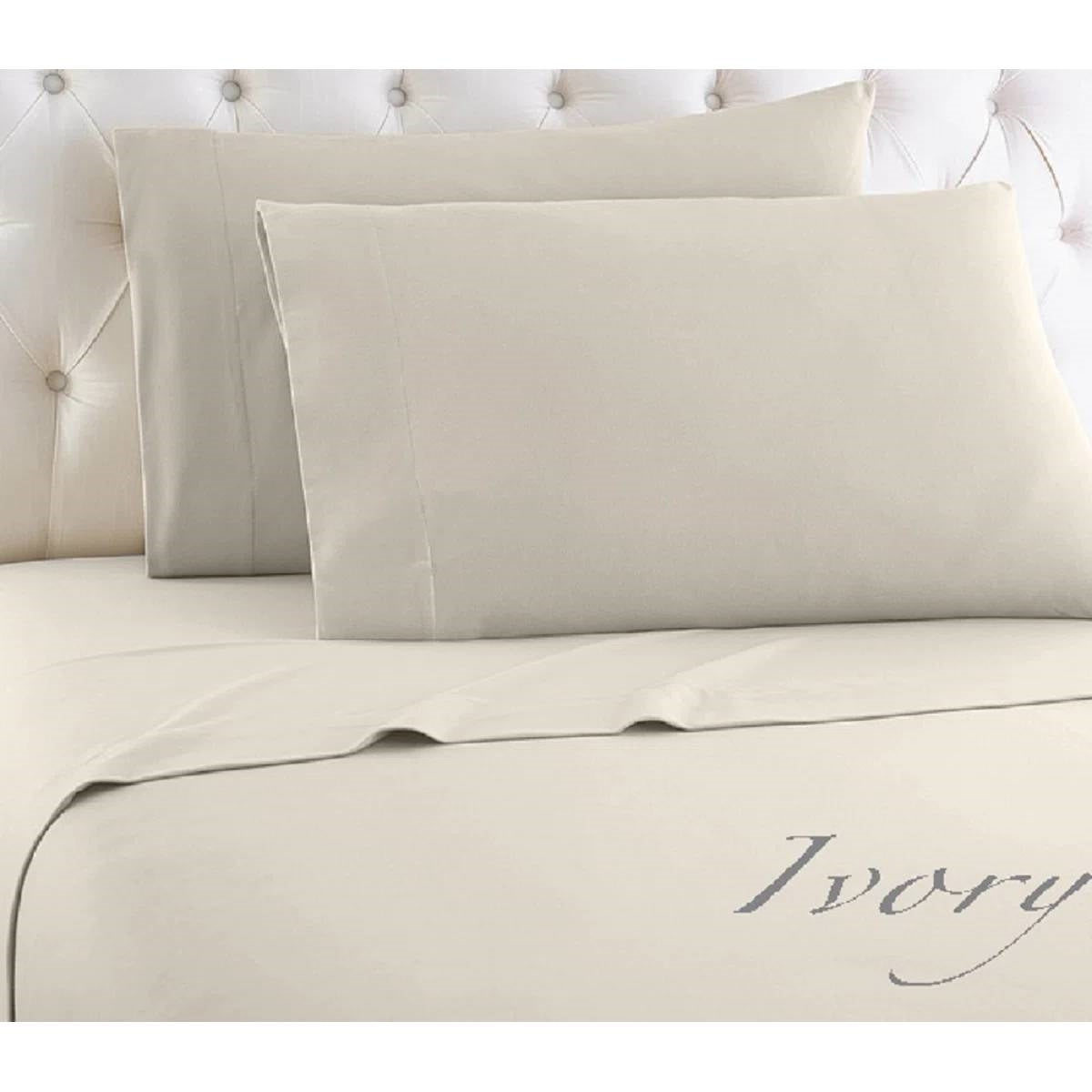 Twin Ivory 100-Percent Egyptian Cotton 1000 Thread Count 3-Piece Sheet Set