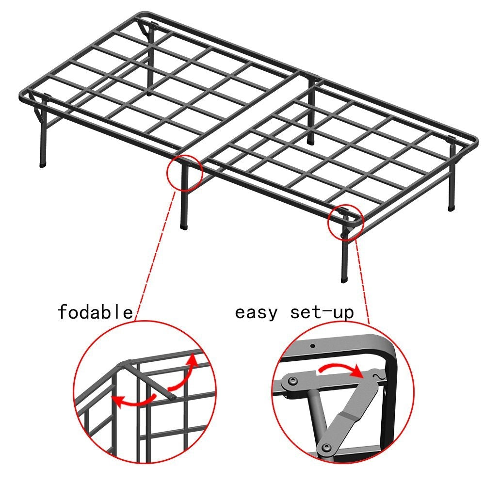 Base de cama individual XL de metal plegable de alta resistencia