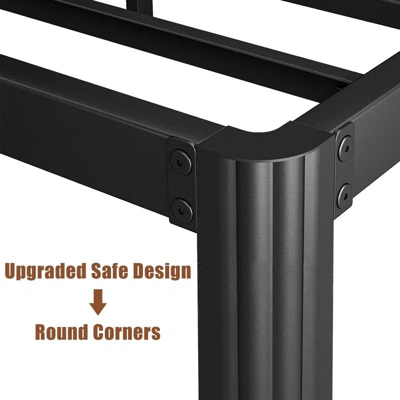 Base de cama metálica de plataforma Twin XL de alta resistencia con patas de borde redondo