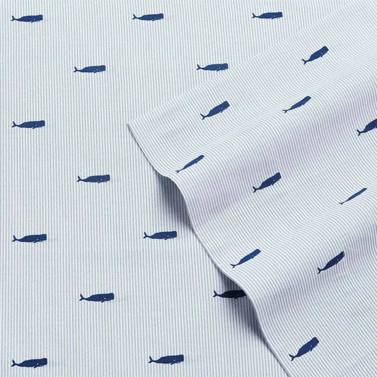 Twin XL Coastal Beach Sheet Set Navy White Stripe 100% cotton by HomePacific on Tampa Home & Garden Store