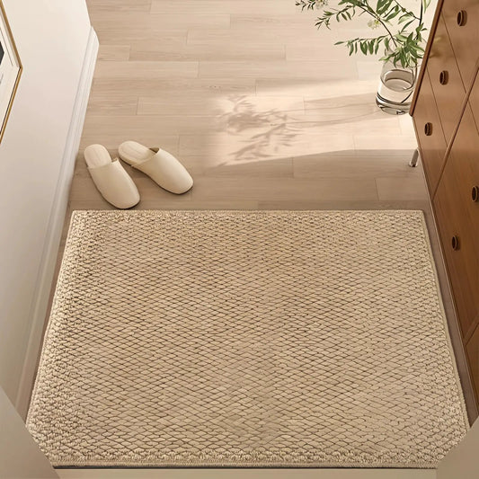 Indoor doormat beige Moktan Sabai with non slip jute look and diamond lattice pattern on Tampa Home & Garden Store