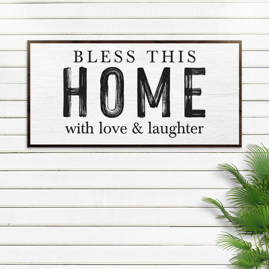 Bless This Home With Love And Laughter sign crafting canvas by Tailored Canvases on Tampa Home & Garden Store