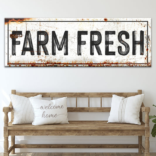 Farm Fresh Sign canvas by Tailored Canvases; vintage rusted look, crafting canvas decor on Tampa Home & Garden Store