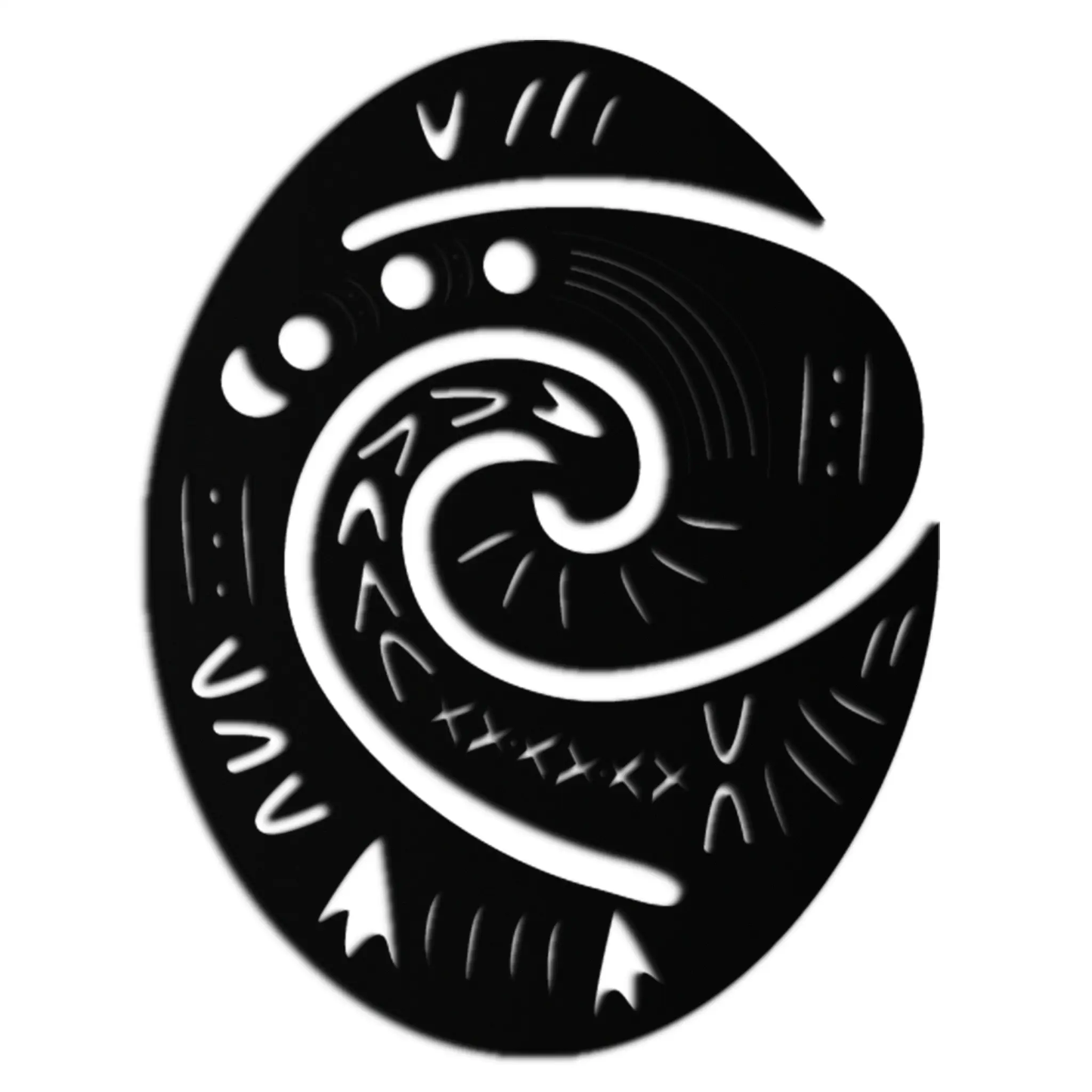 Te Fiti's Heart Metal Wall Art black circular spiral modern metal wall decor on Tampa Home & Garden Store