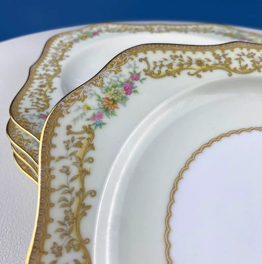 Noritake Elvira porcelain plate with gold floral border on Tampa Home & Garden Store