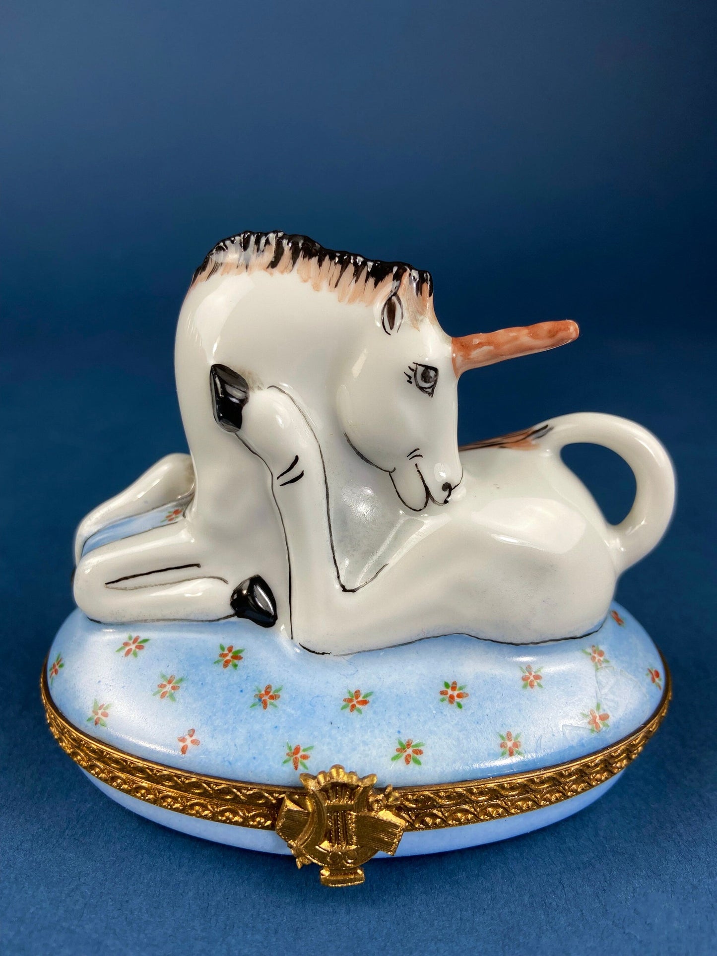 Tea Time Porcelain Limoges Box. Miniature Tea Setting, Tea/Coffee Pot & Cups with Floral Motif. Made in France. Highly Collectible. - Tampa Home & Garden Store
