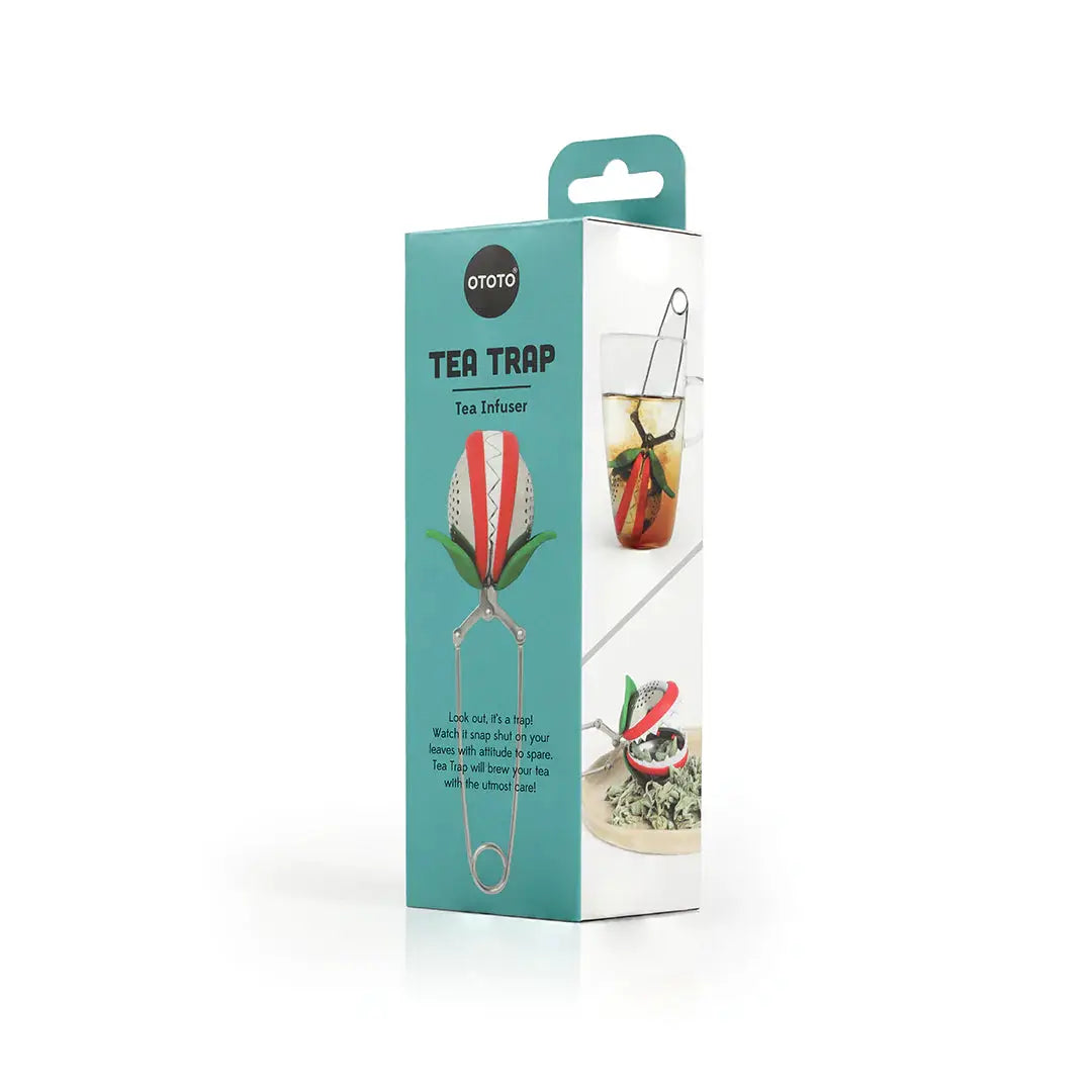 OTOTO Tea Trap tea infuser with metal clamp design in teal box packaging on Tampa Home & Garden Store