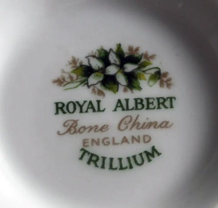 Teacup with Saucer Royal Albert Trillium bone china England floral motif on white porcelain on Tampa Home & Garden Store