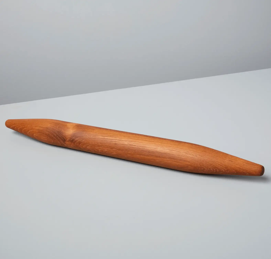 Be Home Sustainably Sourced Teak Wood Rolling Pin in warm teak finish on Tampa Home & Garden Store