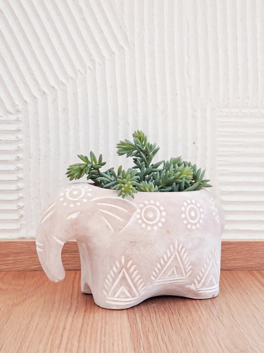 Terracotta Pot - Folk Elephant - Tampa Home & Garden Store
