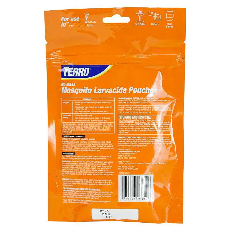 Terro Mosquito Larvacide Pouches 10-pack orange pouch for pest control on Tampa Home & Garden Store