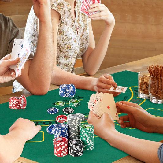 Texas Holdem Poker Chip Set with 300 Pieces Chips-Black - Tampa Home & Garden Store