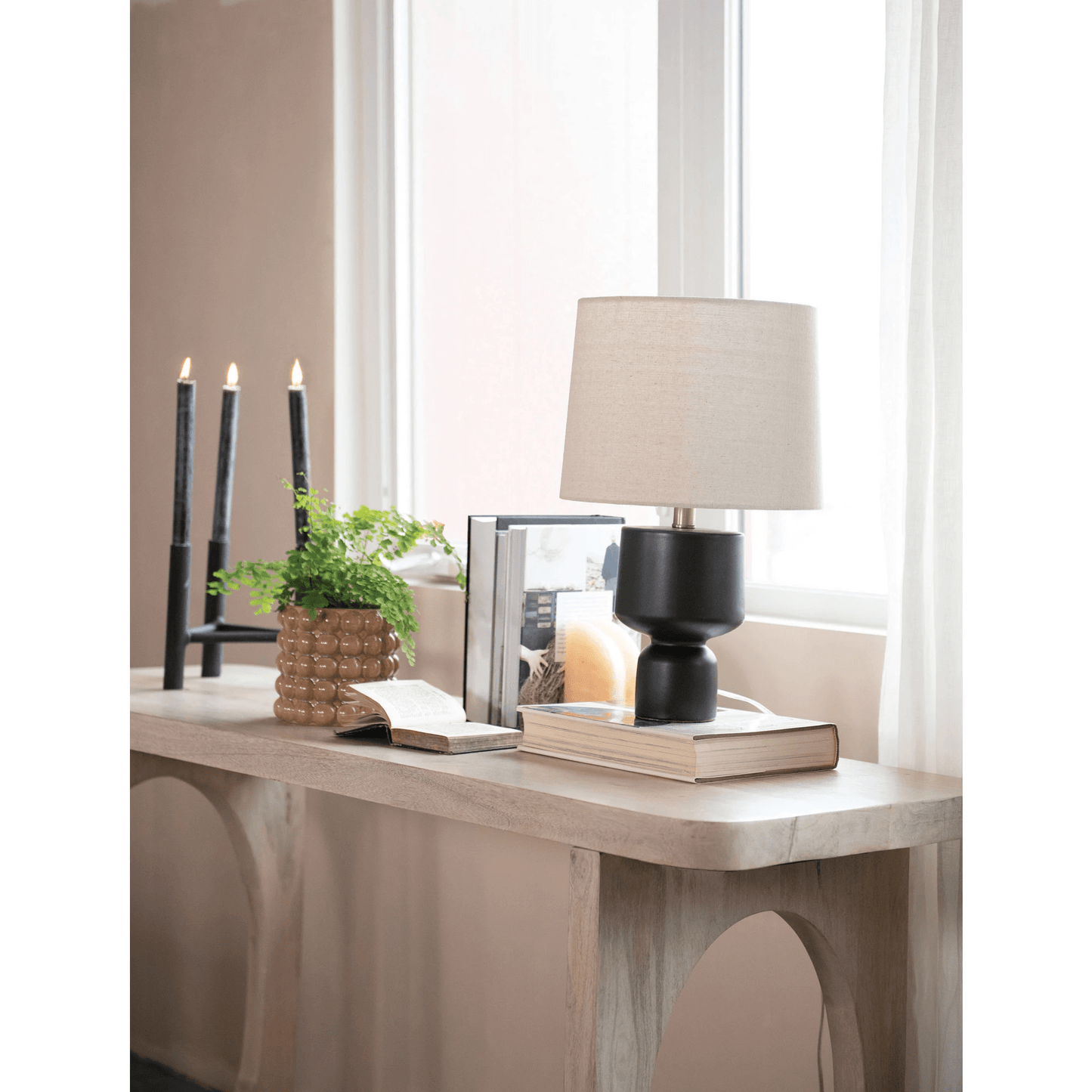 Textured Metal Triple Taper Candle Holder in Black - Tampa Home & Garden Store