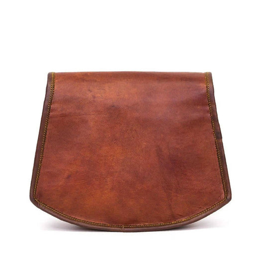 Bennett crossbody bag brown leather with visible edge stitching on Tampa Home & Garden Store