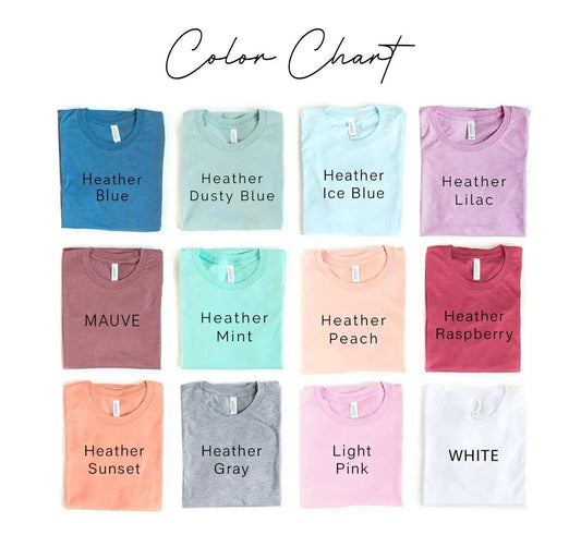 Best Things in Life Are Rescued T-shirt color chart 16 Furr tees in heather and pastel hues on Tampa Home & Garden Store