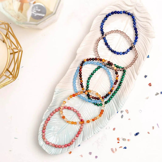 Chakra Balancing Bracelets Set Of Seven colorful gemstone bead jewelry by Conscious Items on Tampa Home & Garden Store