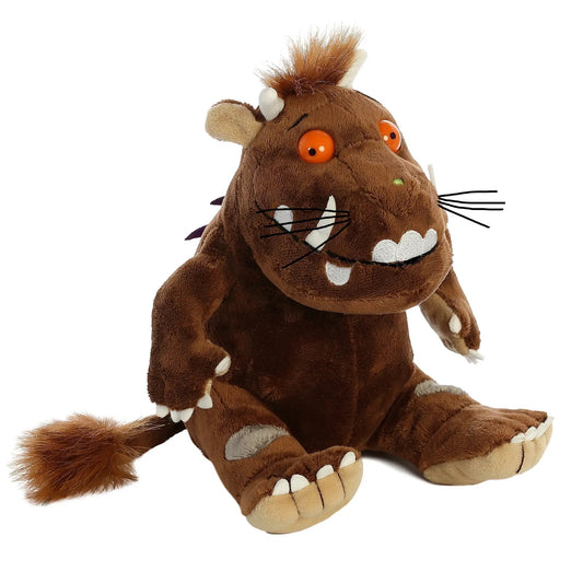 Gruffalo plush toy with brown fur, orange eyes, white teeth and whiskers on Tampa Home & Garden Store
