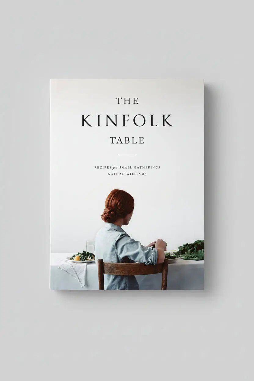 Kinfolk Table Cookbook cover showing a woman at a table with greens on a white backdrop on Tampa Home & Garden Store