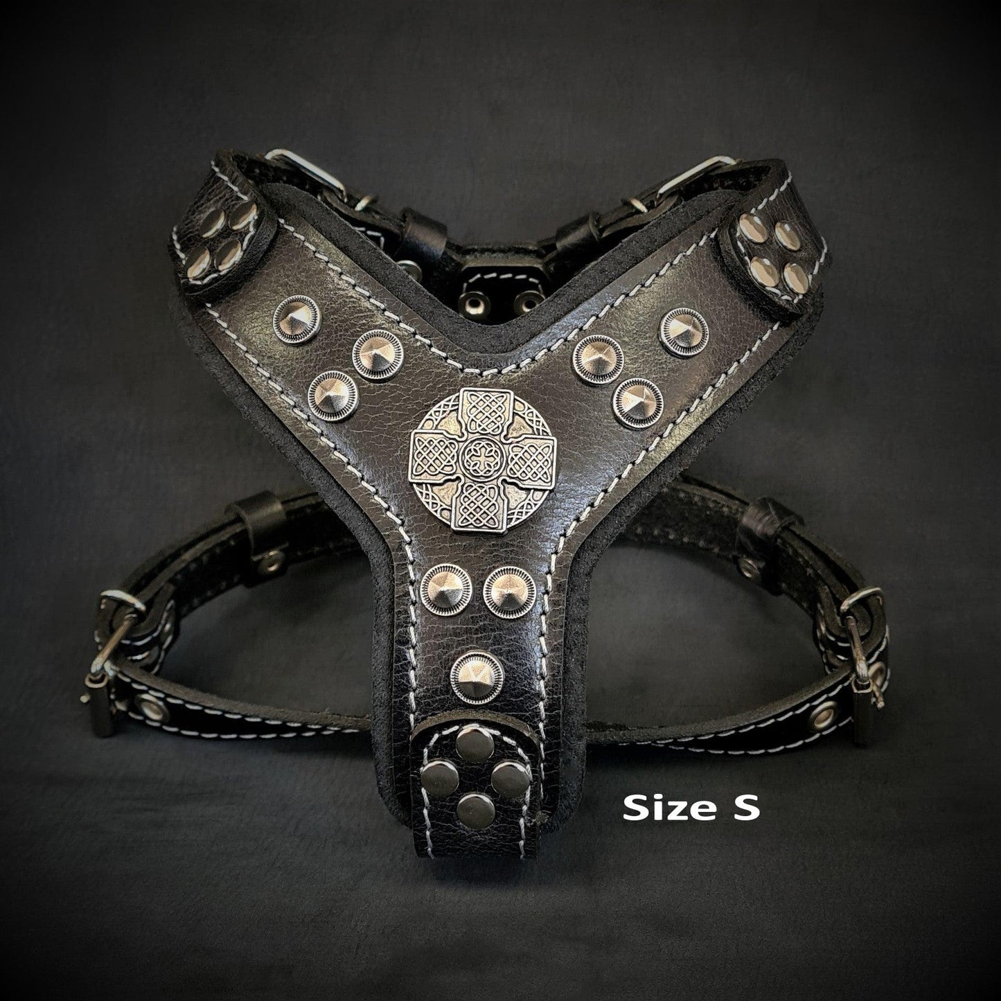 The ''Maximus'' harness black & silver Small to Medium Size - Tampa Home & Garden Store