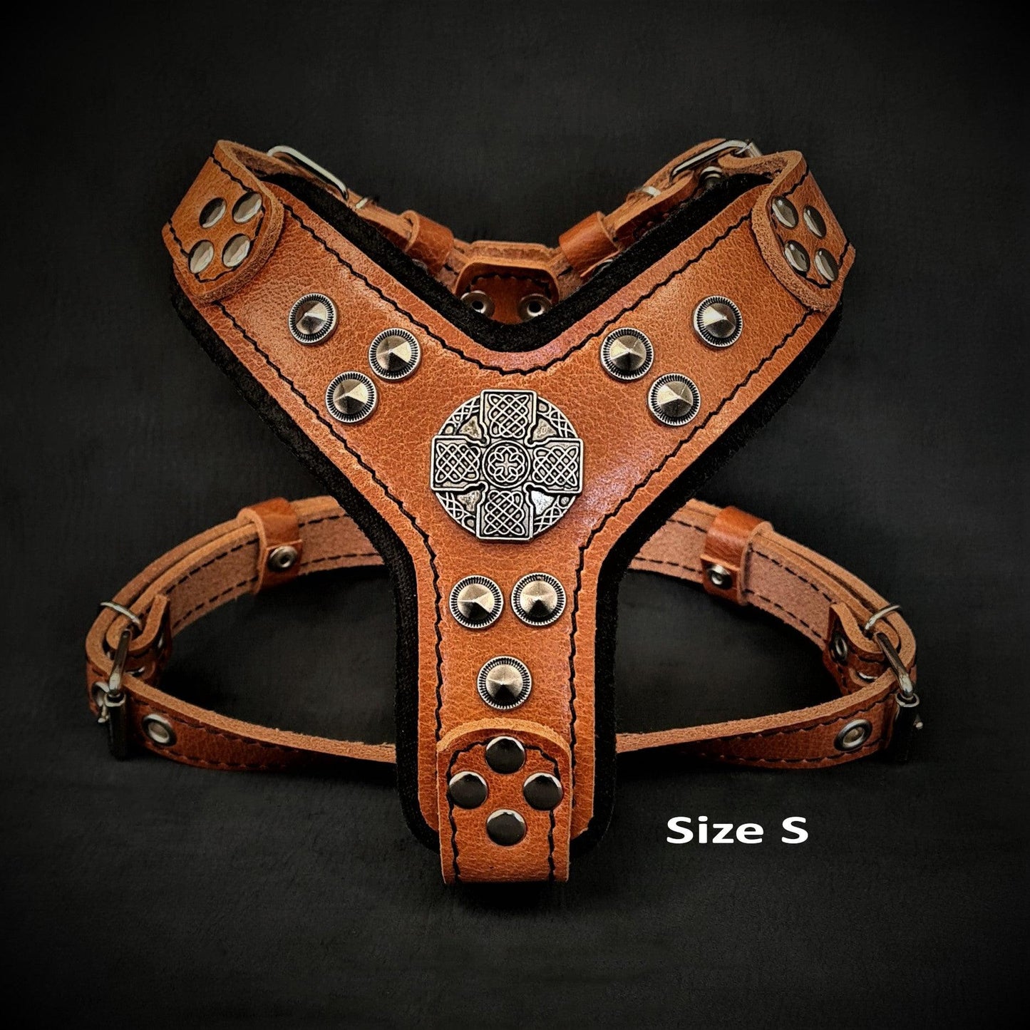 The ''Maximus'' harness brown & silver Small to Medium Size - Tampa Home & Garden Store