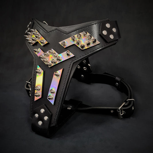 The ''Midas'' leather dog harness silver - Tampa Home & Garden Store