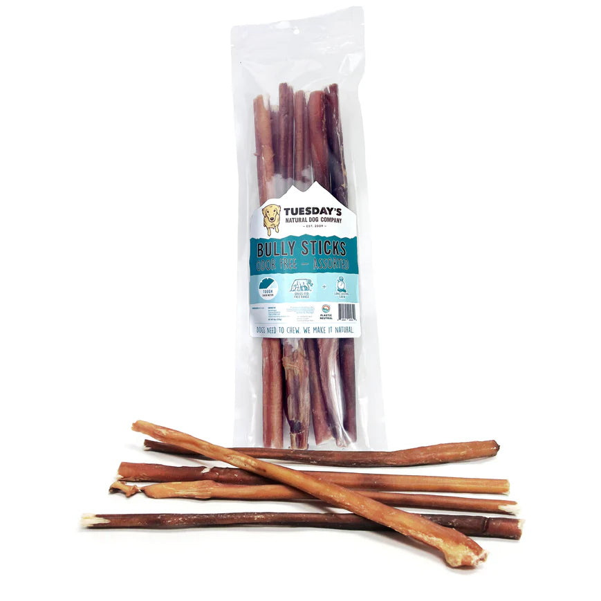 The Natural Dog Company 12" Bully Sticks Odor Free - 8 OZ Pack - Tampa Home & Garden Store